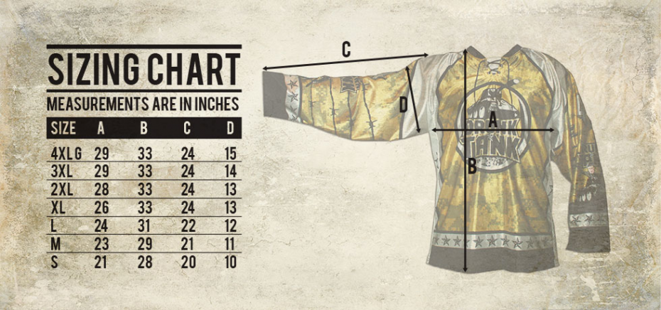 Custom Hockey Jersey Sizing Chart | Sublimation Kings