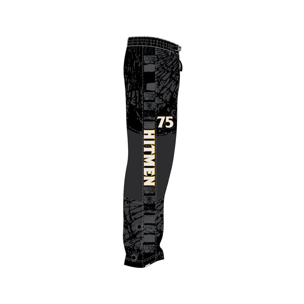 Hitmen Black Custom Dye Sublimated Roller Hockey Pants | Sublimation Kings