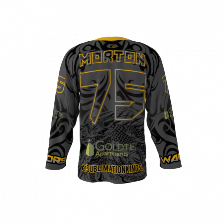 Warriors Black Custom Roller Hockey Jersey