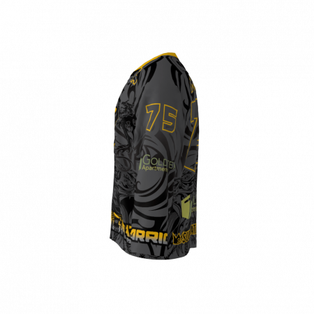 Warriors Black Custom Roller Hockey Jersey