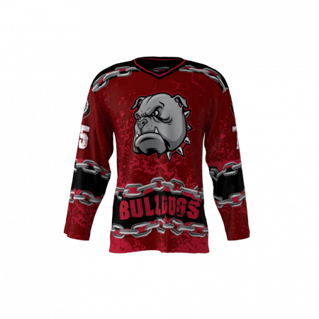Bulldogs Red Custom Hockey Jersey