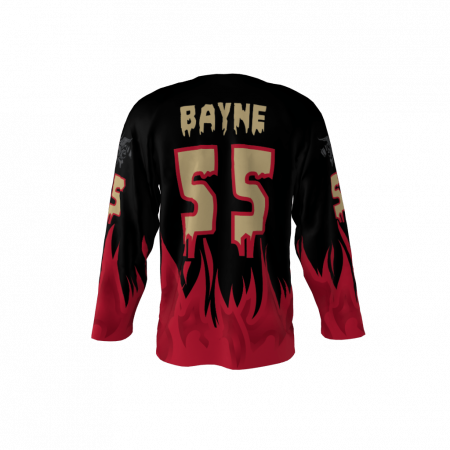 Wings Plus Black Custom Hockey Jersey