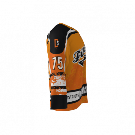 District 5 Orange Custom Dye Sublimated Ice Hockey Jersey