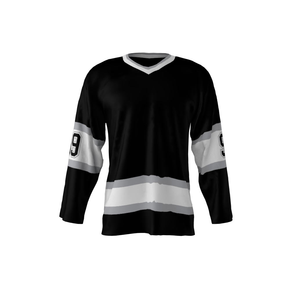 black hockey jersey with number