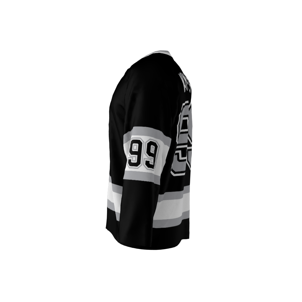 Black and White Kraken Sublimated Hockey Jerseys | YoungSpeeds 2XL