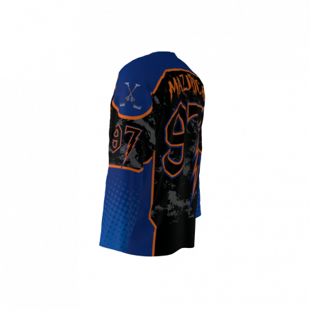 Invaders Blue Custom Dye Sublimated Ice Hockey Jersey