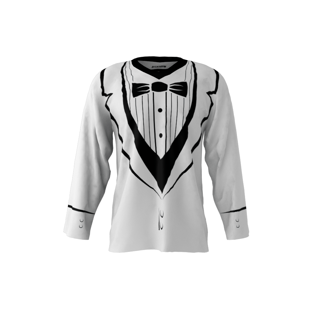 White Tuxedo Custom Jersey – Discount Hockey