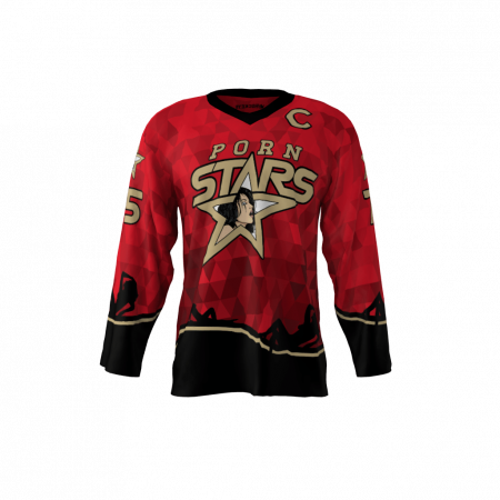 Porn Stars Red Hockey Jersey Front