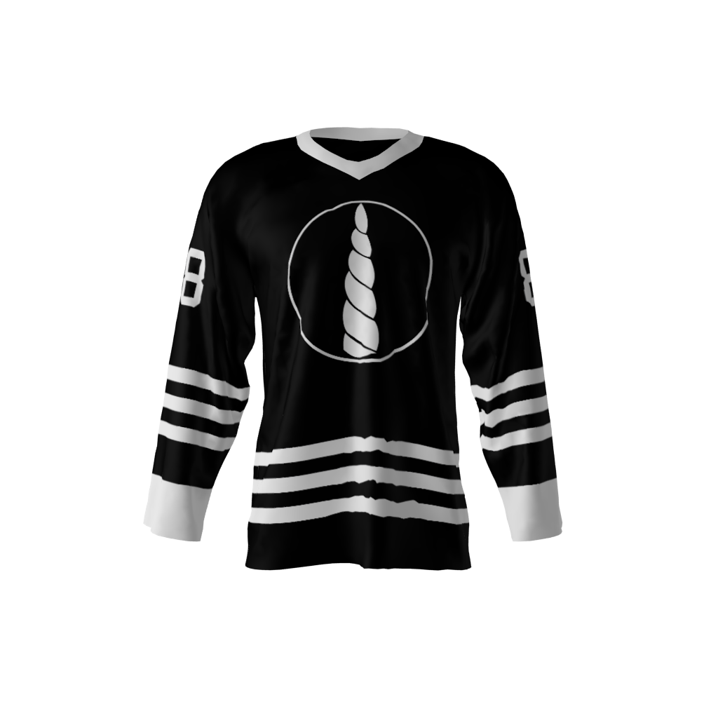 Custom Black Black-White Hockey Jersey - Personalized Name, Number