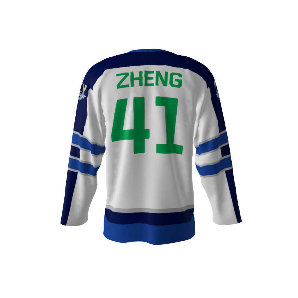 Zheng White Whalers Hockey Jersey - Image 3