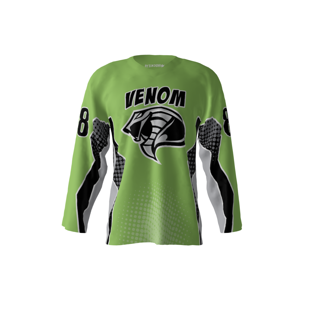 Custom Hockey Jersey Neon Green Purple-White