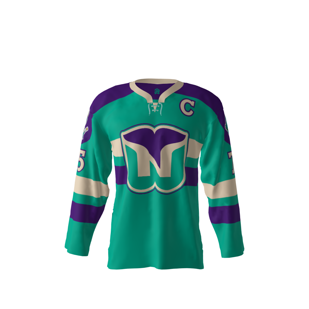 Custom Name & Number NHL Reverse Retro Hartford Whalers Shirt