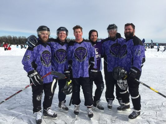 Purple Cobras Hockey Team Door County Pond Hockey Tournament