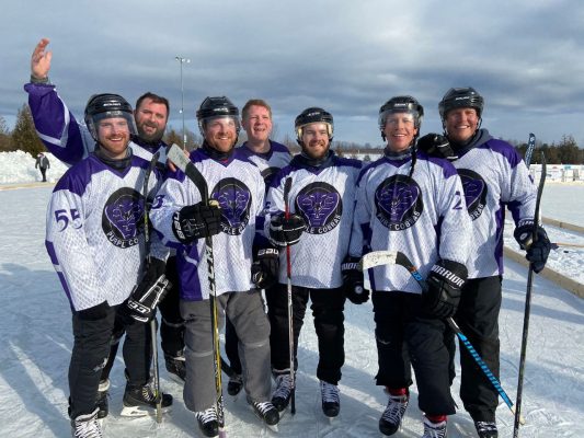 Purple Cobras Hockey Team Door County Pond Hockey Tournament
