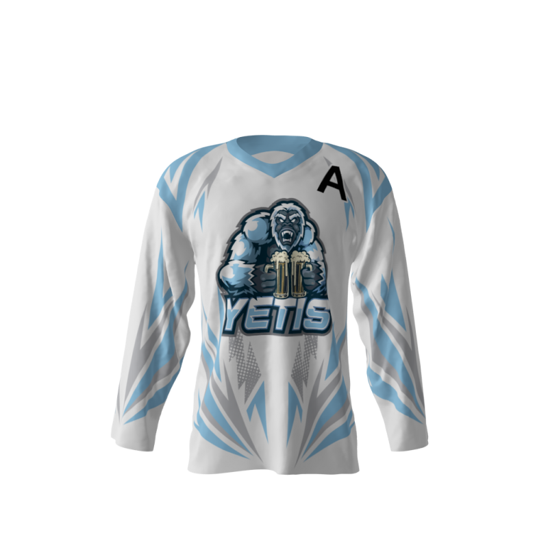 Yetis White Hockey Jersey Sublimation Kings