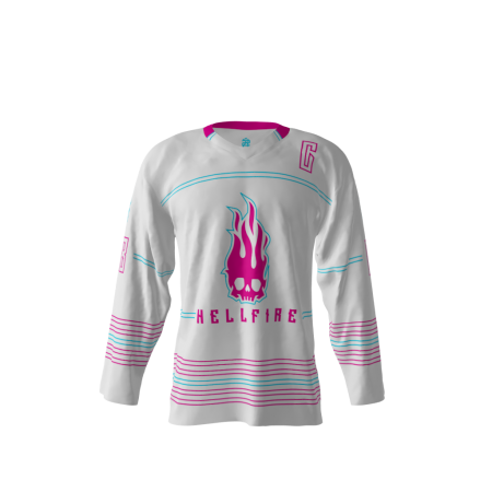Hellfire White Hockey Jersey Front