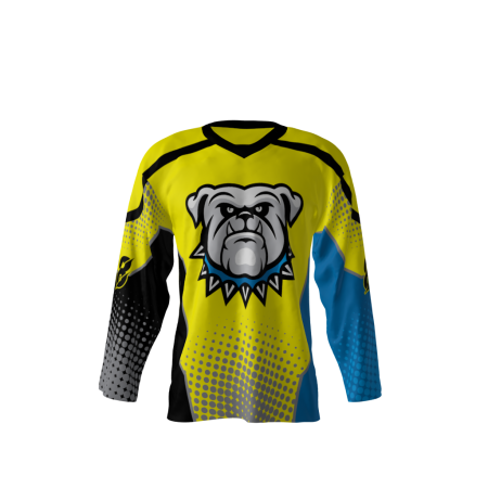 Ice Dogs Yellow Hockey Jersey Front