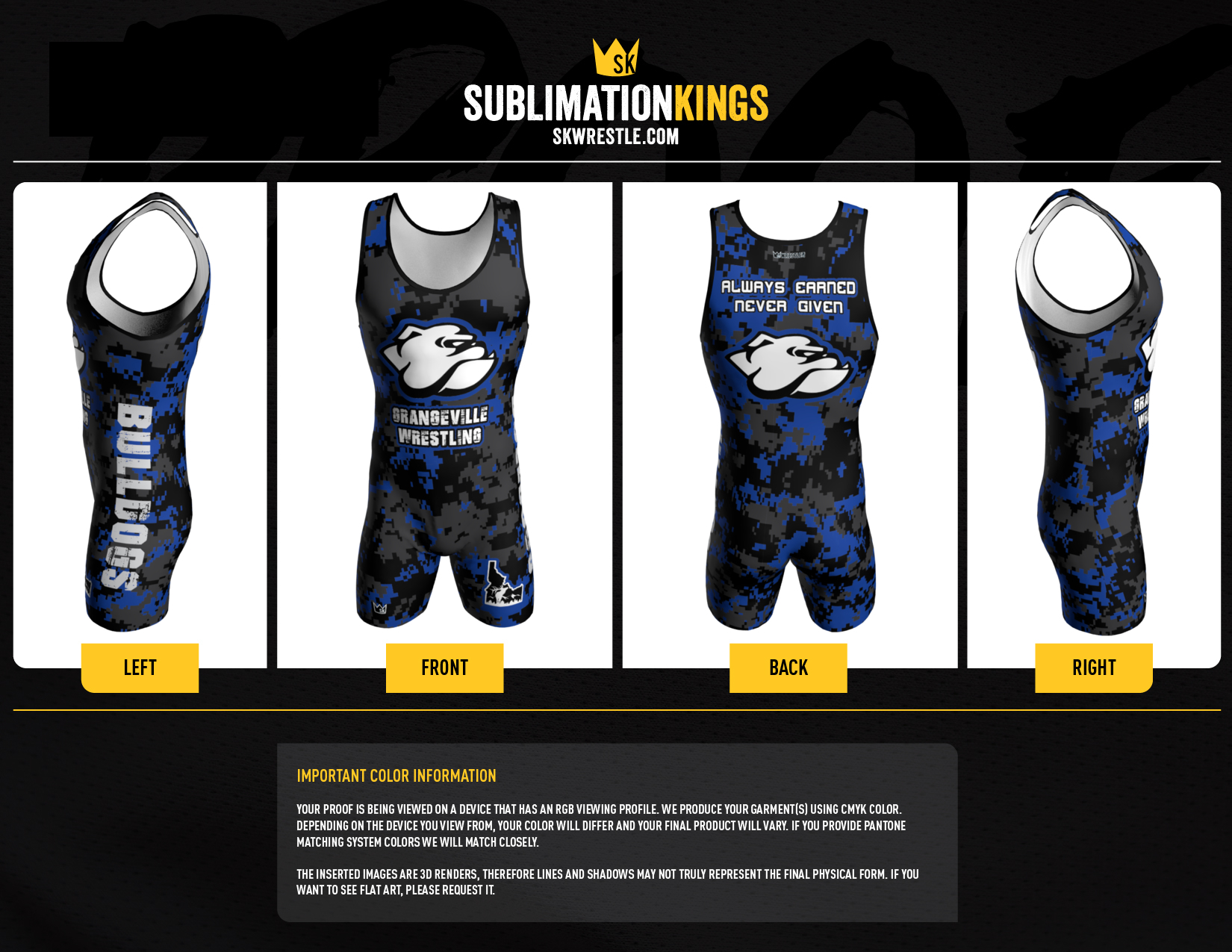 Custom Wrestling Singlet Builder Sublimation Kings