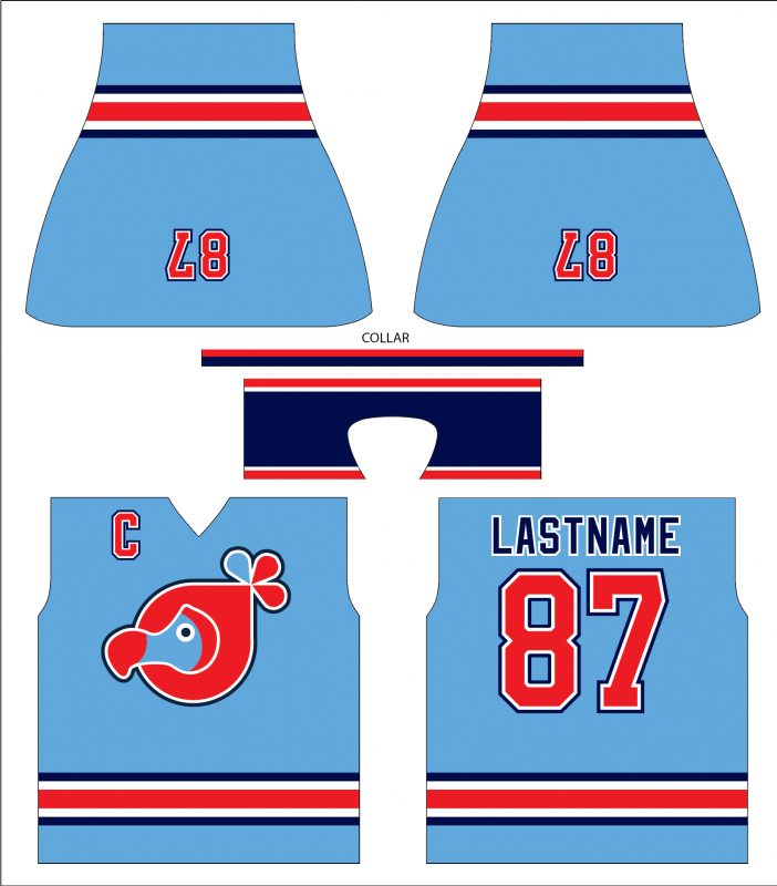 France Blue Hockey Jersey - Custom Name And Number Sewn, All Sizes Available