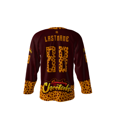 Flaming Hot Cheetahs Hockey Jersey Back