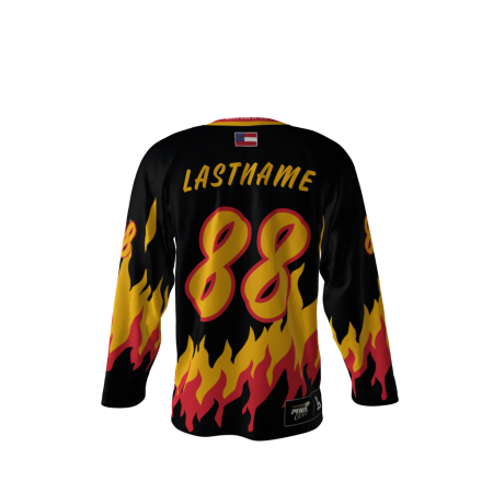 Fire Ants Black Hockey Jersey Back