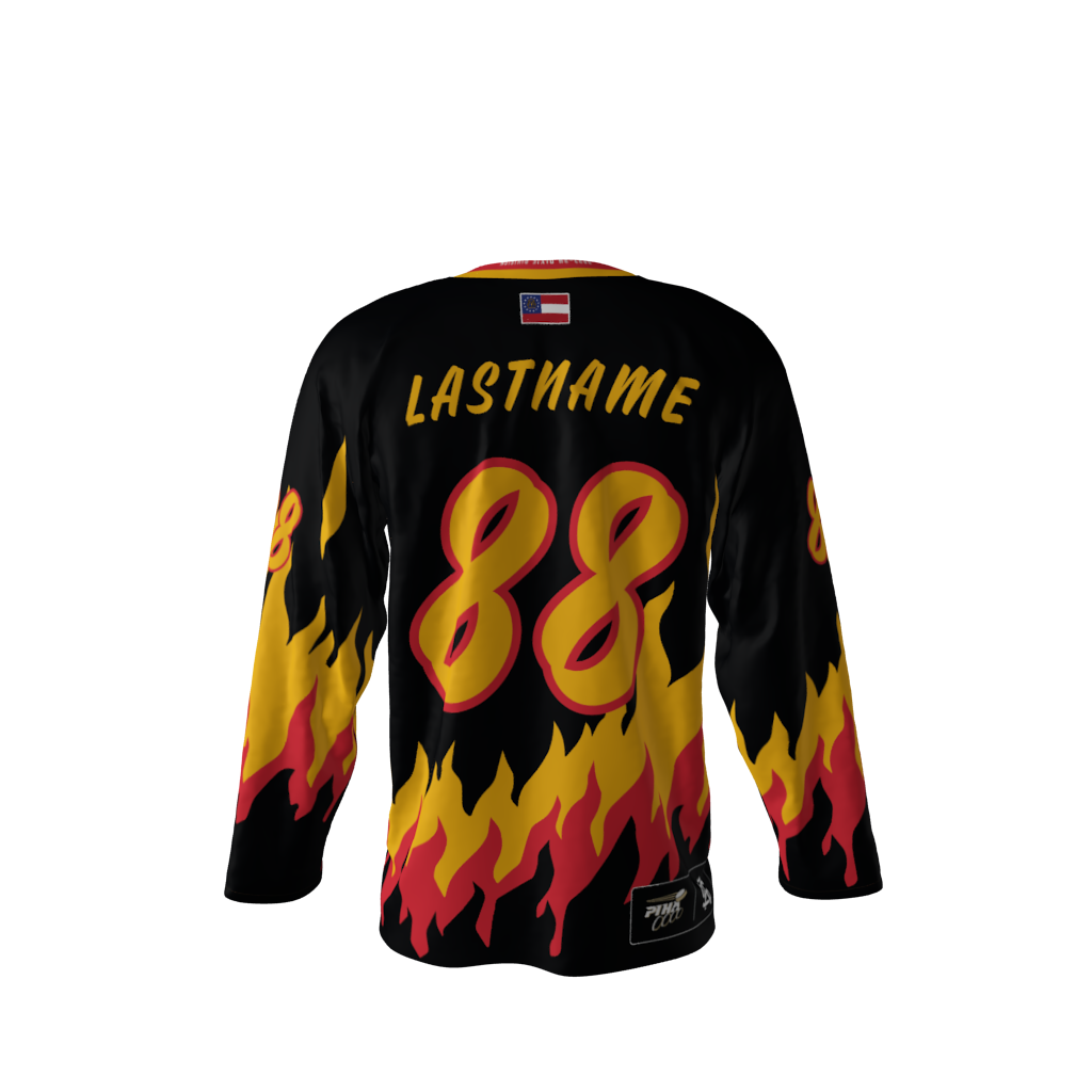 Fire Ants Black Hockey Jersey Back