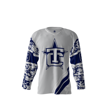 Front view of a custom dye sublimated TC hockey jersey