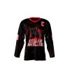 Front view of a custom dye sublimated Cellar Dwellers hockey jersey