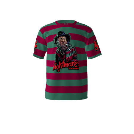 Front view of a custom dye sublimated Nightmares softball jersey