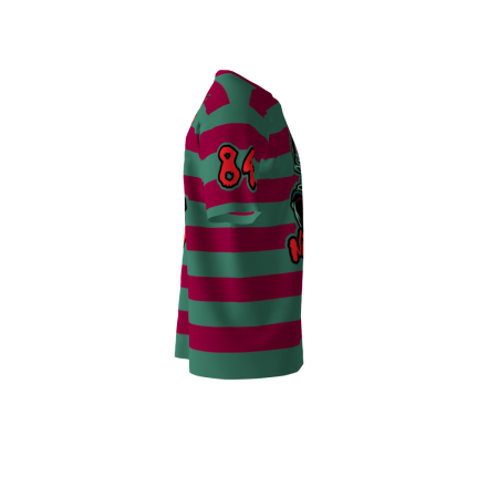 Right view of a custom dye sublimated Nightmares softball jersey