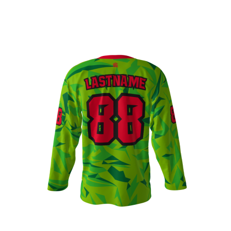 Back view of a custom dye sublimated Nitro Zone hockey jersey
