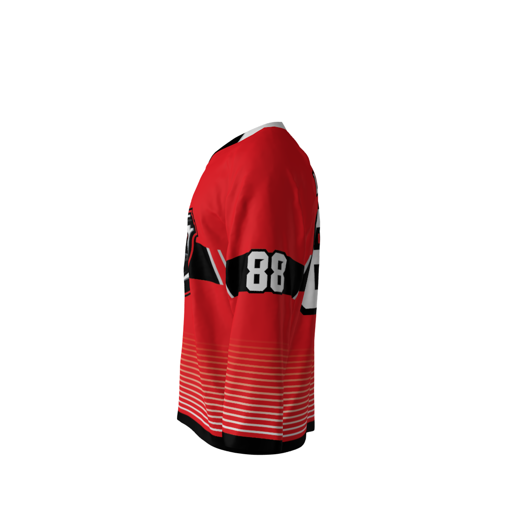 Black/Red/White Custom Ice Roller Blank Hockey Jerseys