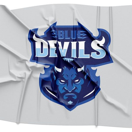 Blue Devils Gray Logo Rendering on Fabric