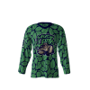 Front view of a custom dye sublimated Saucy Sloths Hockey Jersey