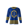 Front view of a custom dye sublimated Mid Ice Crisis Blue hockey jersey