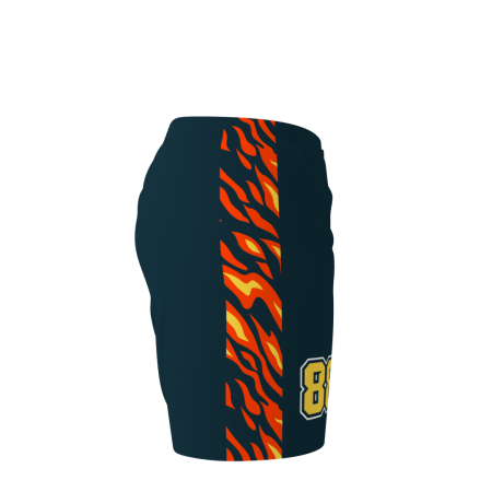 Right side view of a custom dye sublimated Raging Roosters Ice Hockey Pant Shell