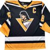 Front view of a black 'Jagr Bombs' dye sublimated pro-style custom hockey jersey