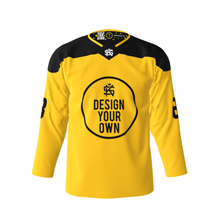 Potential front view of a dye sublimated pro-style custom hockey jersey