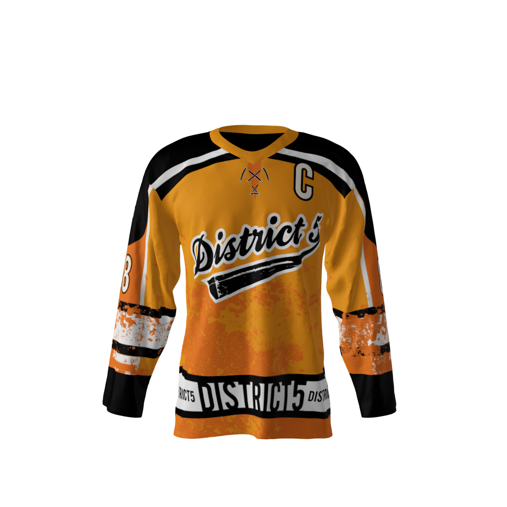 Ogline District 5 Orange Hockey Jersey