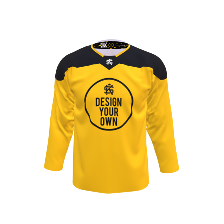 Potential front view of a dye sublimated pro-style custom hockey jersey