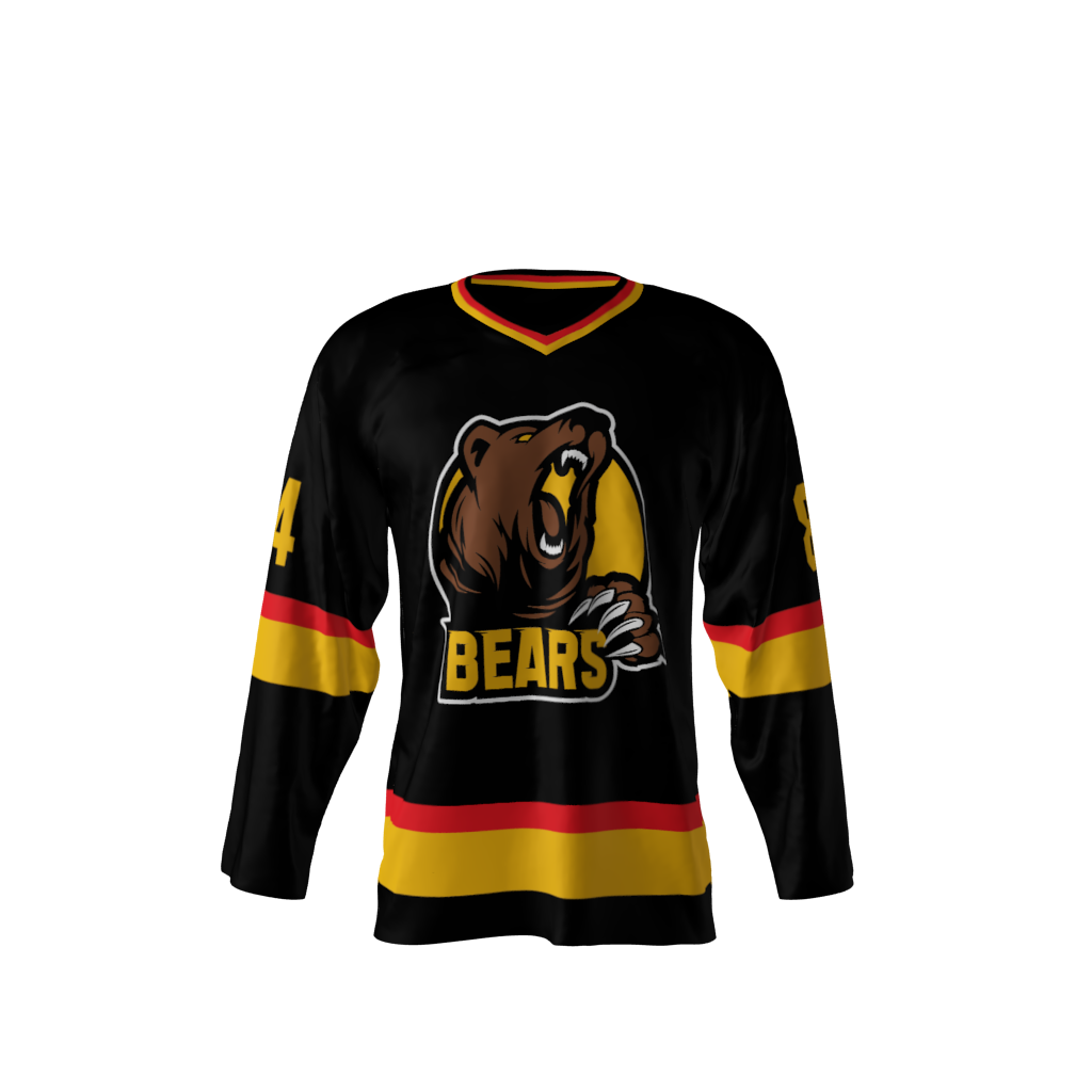 Bears Black Hockey Jersey
