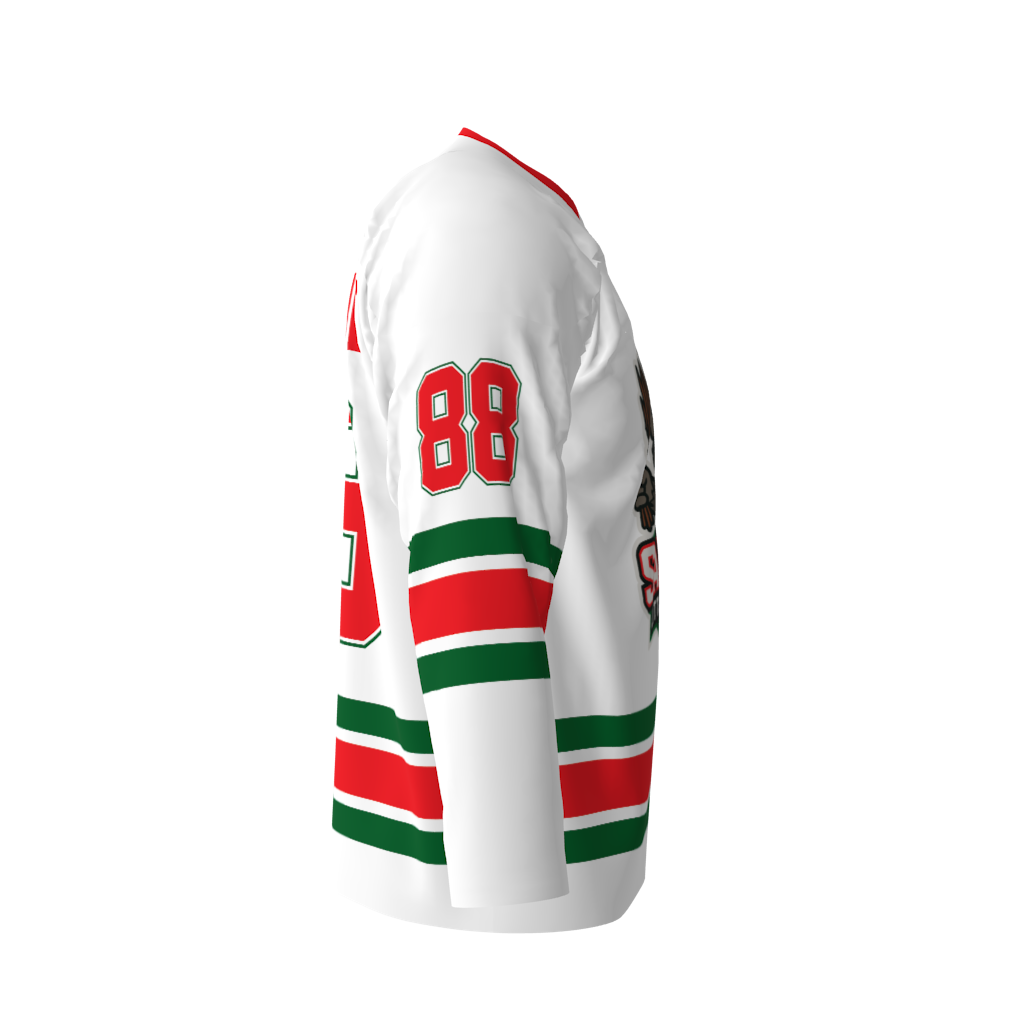 Santa's Little Helpers White Hockey Jersey - Image 4