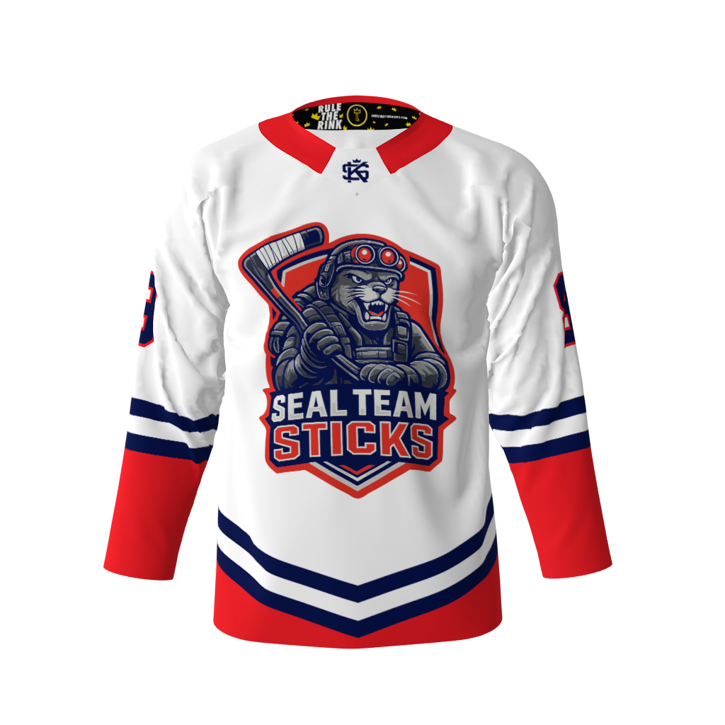 Seal Team Sticks White Hockey Jersey