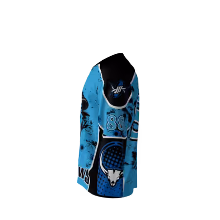 Outlaws Blue Hockey Jersey - Image 3
