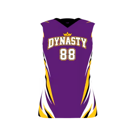 Dynasty Women's Volleyball Jersey in purple, gold and white with crown-inspired design