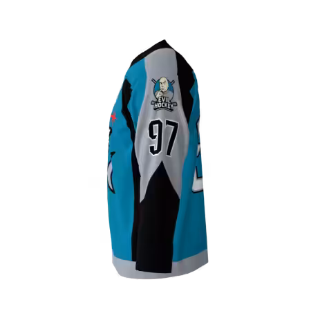 Sharks With Frickin’ Laser Beams Attached To Their Heads Blue Hockey Jersey - Image 3