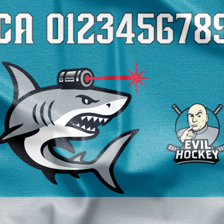 Sharks With Frickin’ Laser Beams Attached To Their Heads Blue Hockey Jersey - Image 5