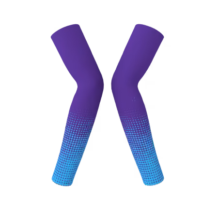 Paramount volleyball arm sleeves with purple and blue halftone design